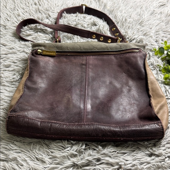 Hammitt Montana large reversible Gray and Brown Shoulder Bag with Gold Accents - Picture 4 of 12